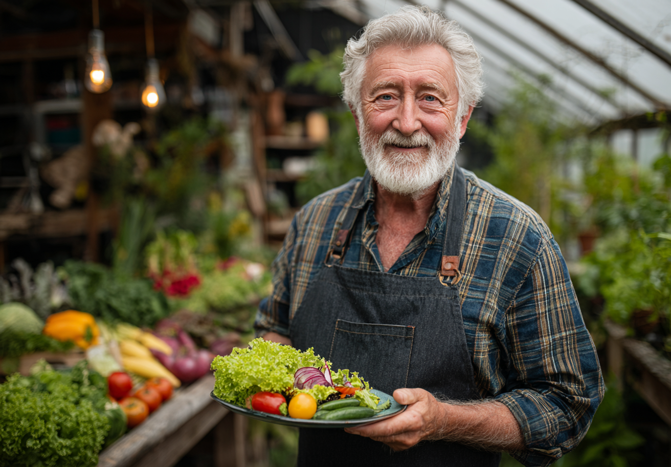 Здорове харчування для старших людей - свіжі овочі та фрукти